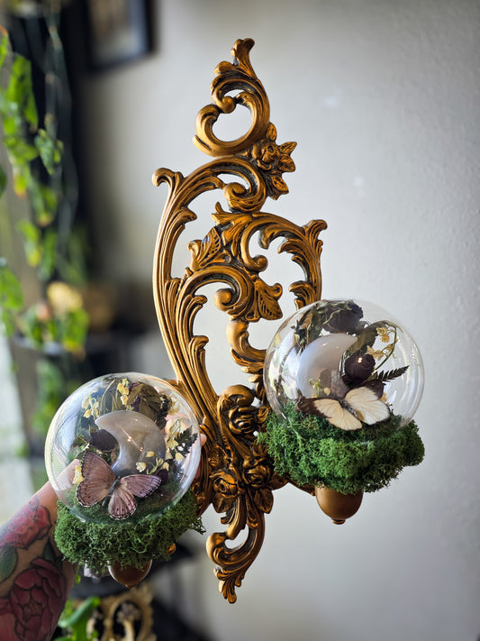1 Druzy moon sconce