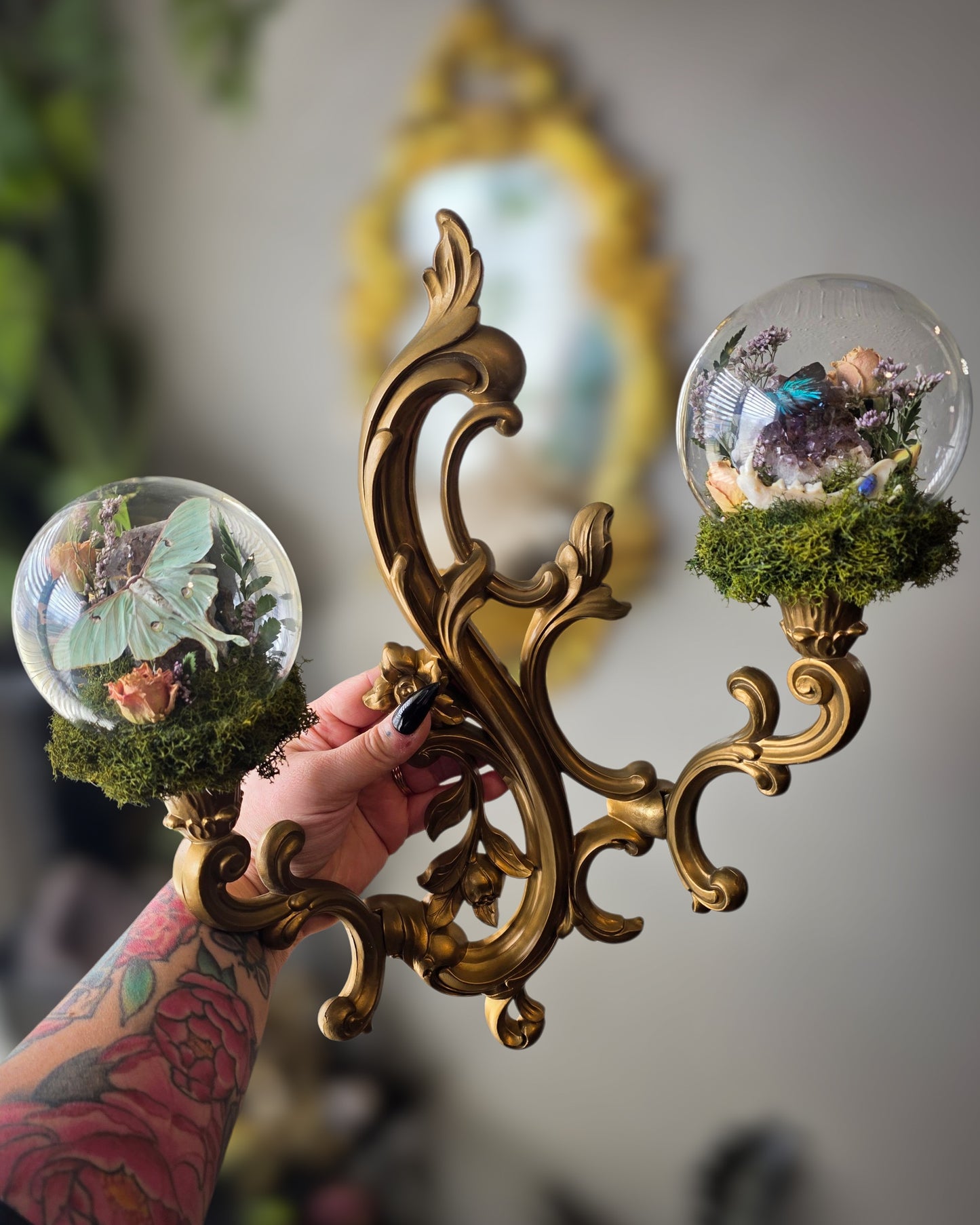 druzy double sconce