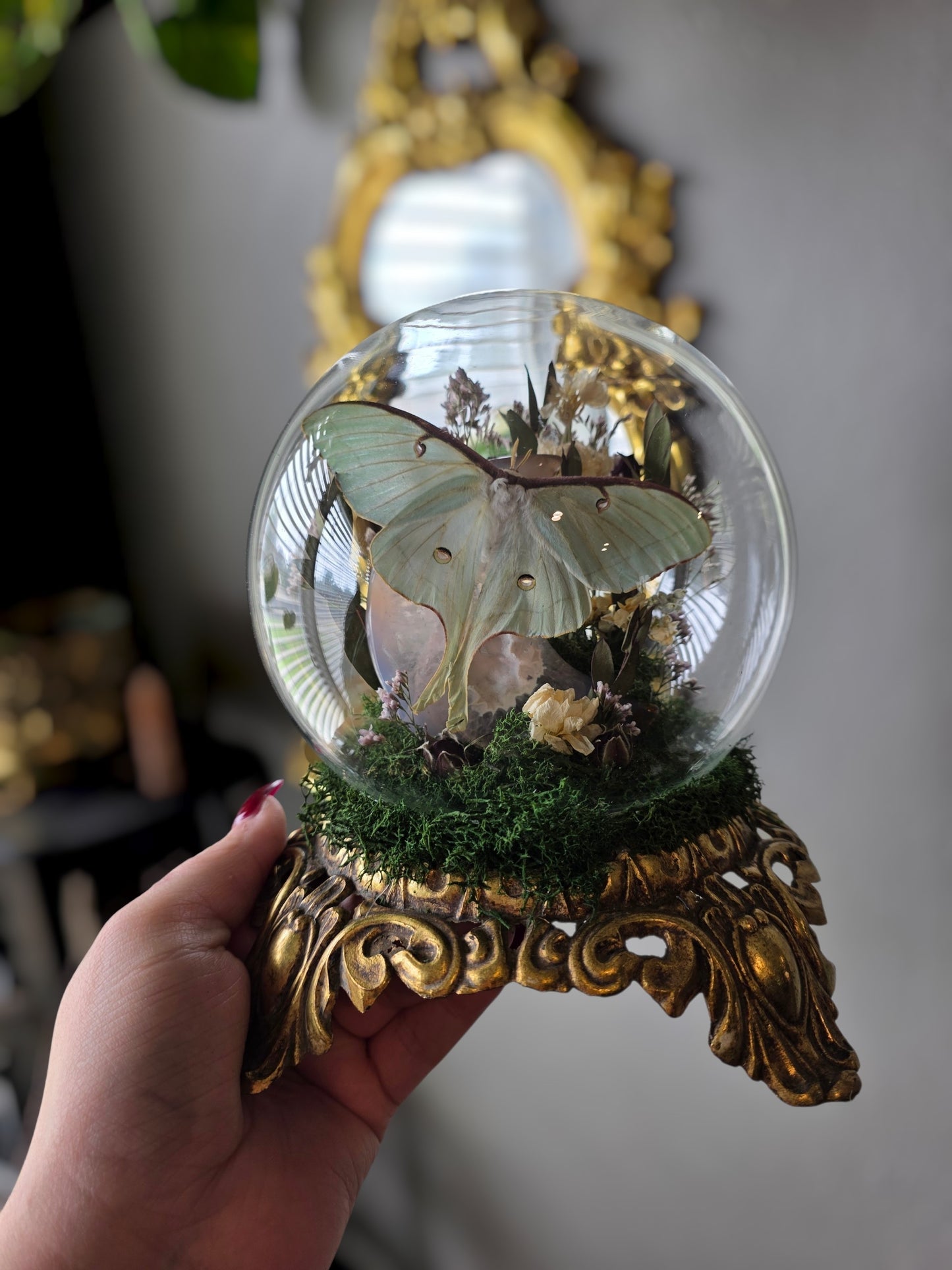 Druzy agate globe